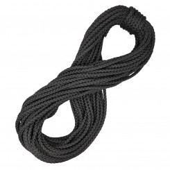 Мотузка (шнур) якірна плетена поліестр 6 мм чорна, довжина 25 м