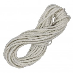 Веревка (шнур) якорная плетеная полиэстр 8 мм белая, длина 25 м