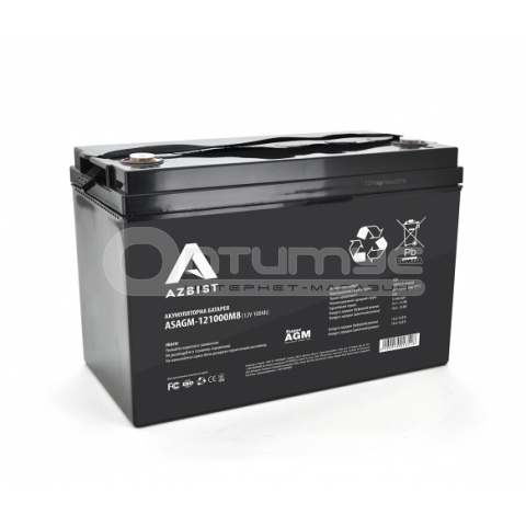Аккумулятор AZBIST Super AGM ASAGM-121000M8, Black Case, 12 В 100 Аг