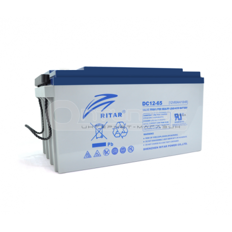 Аккумулятор AGM RITAR DC12-65, Gray Case, 12 В 65 Ач