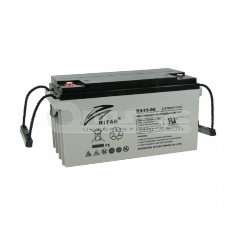 Акумулятор AGM RITAR DC12-80, Gray Case, 12 В 80 Аг