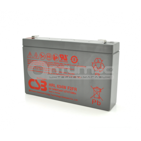 Аккумулятор AGM CSB HRL634WF2 6 В 9 Ач