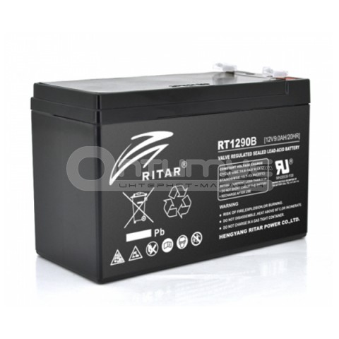 Акумулятор AGM RITAR RT1290B, Black Case, 12 В 9 Ач