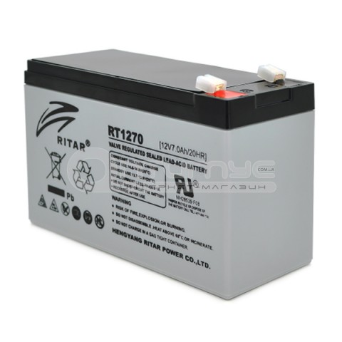 Акумулятор AGM RITAR RT1270, Gray Case, 12 В 7 Аг