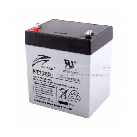 Акумулятор AGM RITAR RT1255 Gray Case 12 В 5.5 Аг