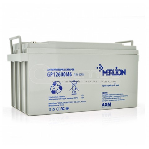 Акумулятор AGM Merlion GP12600M6 12 В 60 Аг