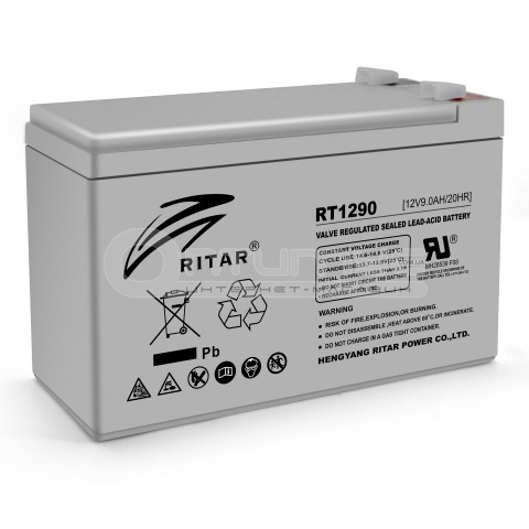 Аккумулятор AGM RITAR RT1290, Gray Case, 12 В 9 Ач