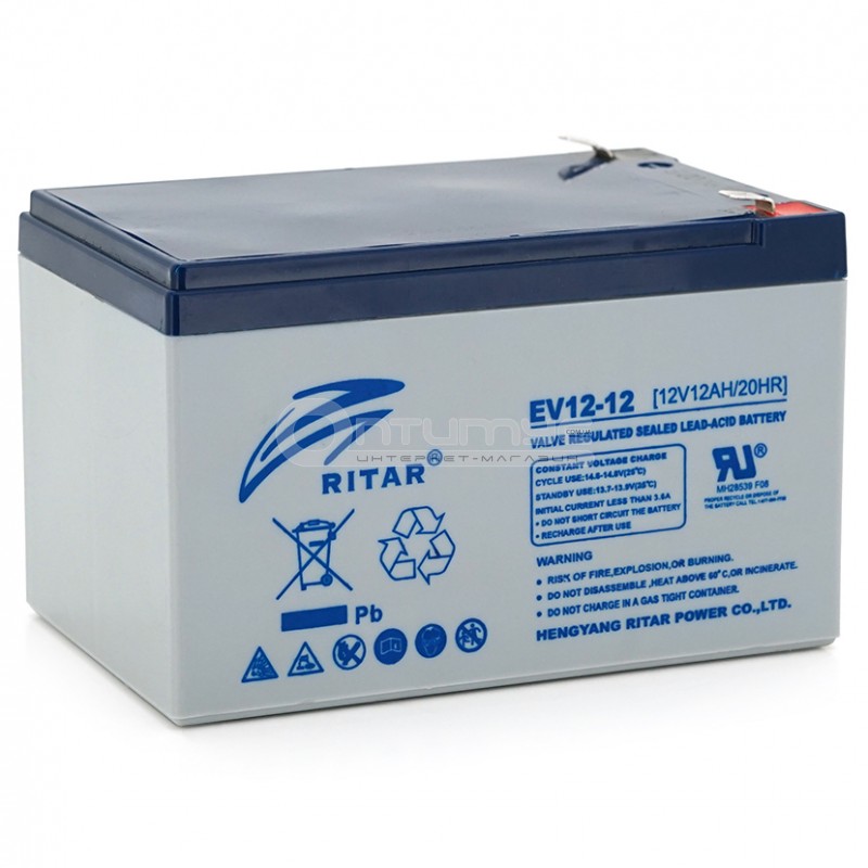 Тяговый аккумулятор AGM RITAR EV12-12, F2, 12 В 12 Ач — купить в ...