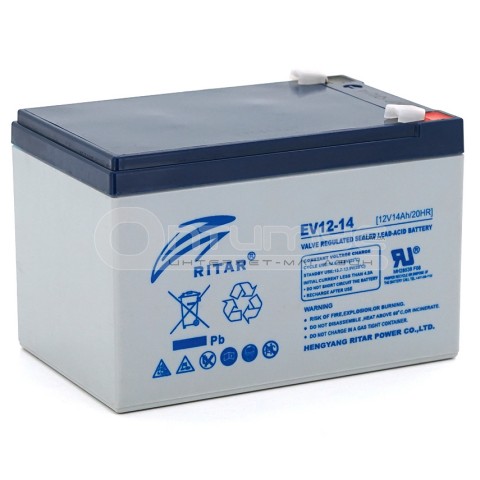 Тяговий акумулятор AGM RITAR EV12-14, F2, 12 В 14 Аг