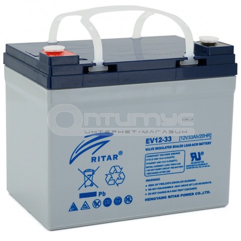 Тяговий акумулятор AGM RITAR EV12-33, M5, 12 В 33 Аг