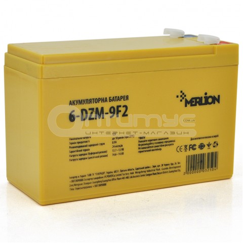 Тяговий акумулятор AGM Merlion 6-DZM-9, F2, 12 В 9 Аг Тяговий акумулятор AGM Merlion 6-DZM-9, F2, 12 В 9 Аг