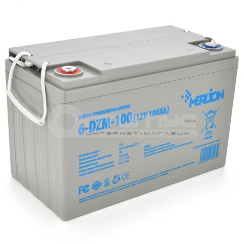 Тяговий акумулятор AGM Merlion 6-DZM-100, M8, 12 В 100 Ач