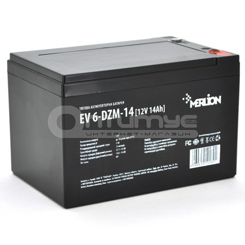Тяговий акумулятор AGM Merlion EV 6-DZM-14, M5, 12 В 14 Аг