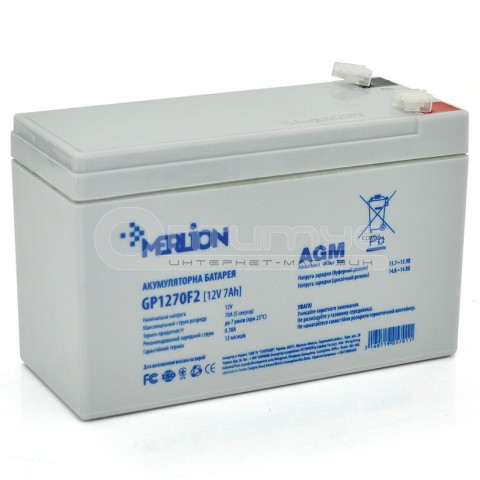 Акумулятор AGM Merlion GP1270F2 12 В 7 Аг