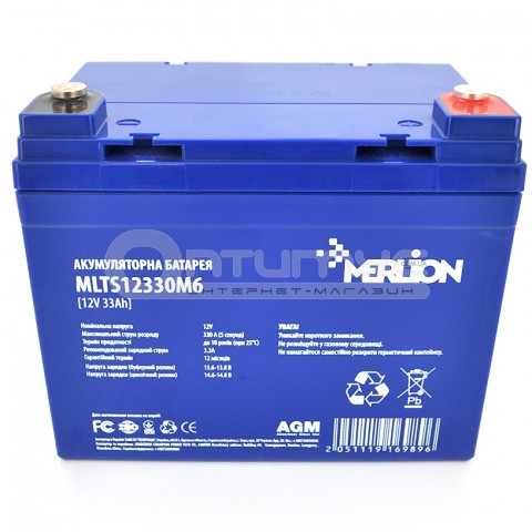 Акумулятор EURO AGM Merlion MLTS12330M6 Blue 12 В 33 Аг