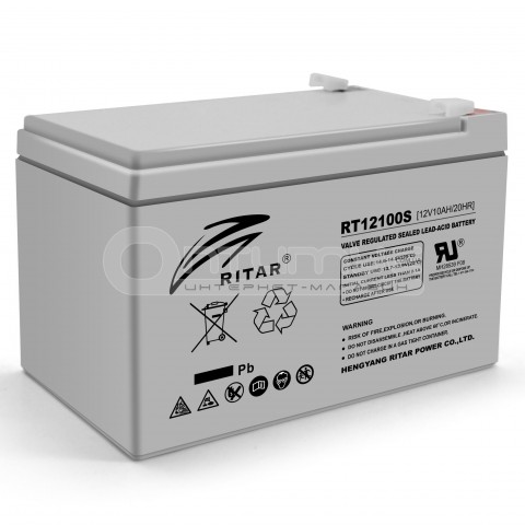 Акумулятор AGM RITAR RT12100S Gray Case 12 В 10 Аг