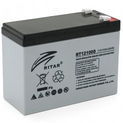 Акумулятор AGM RITAR RT12100S Black-Gray Case 12 В 10 Аг