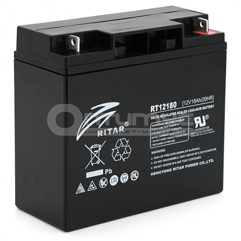 Акумулятор AGM RITAR RT12180BL5 Black Case 12 В 18 Аг