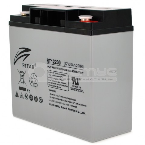 Аккумулятор AGM RITAR RT12200 Gray Case 12 В 20 Ач