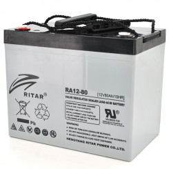 Аккумулятор AGM RITAR RA12-80 Gray Case 12 В 80 Ач