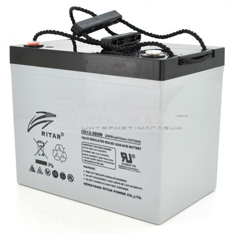Акумулятор AGM RITAR HR12280W, Gray Case, 12 В 75 Аг