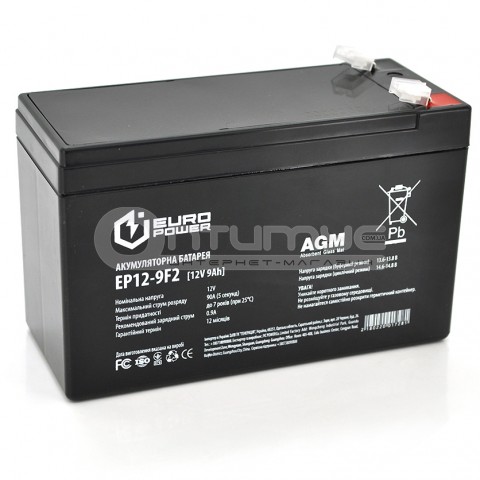 Акумулятор AGM EUROPOWER EP12-9F2 12 В 9 Аг