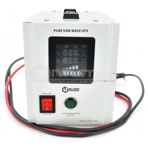 Джерело безперебійного живлення (ДБЖ) Europower PSW-EPW500TW12 (300W) з правильною синусоїдою, 12 В під зовнішню батарею