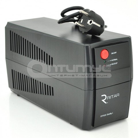 Источник бесперебойного питания (ИБП) Ritar RTP500 (300 Вт) LED, с аппроксимированной синусоидой, 1х12 В 4.5 Ач