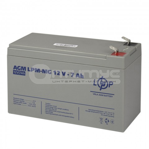 Аккумулятор AGM LogicPower LPM-MG, 12 В 7 Ач
