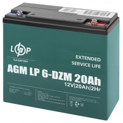 Тяговий акумулятор AGM LogicPower LP 6-DZM-20, 12 В 20 Аг