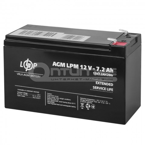 Акумулятор AGM LogicPower LPM, 12 В 7.2 Аг Акумулятор AGM LogicPower LPM, 12 В 7.2 Аг