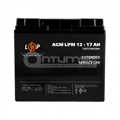 Акумулятор AGM LogicPower LPM, 12 В 17 Аг