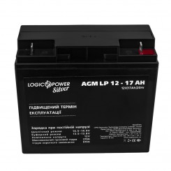 Акумулятор AGM LogicPower LP, 12 В 17 Аг Silver