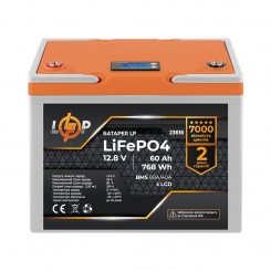 Літій-залізо-фосфатний (літій-ферумний) акумулятор LogicPower LP LiFePO4, LCD, BMS 80A/40А, 12.8 В 60 Ач