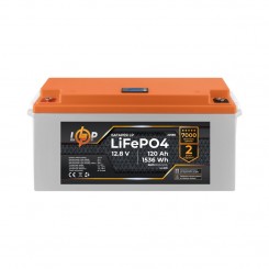 Літій-залізо-фосфатний (літій-ферумний) акумулятор LogicPower LP LiFePO4, LCD, BMS 80A/40А, 12.8 В 120 Ач для ДБЖ