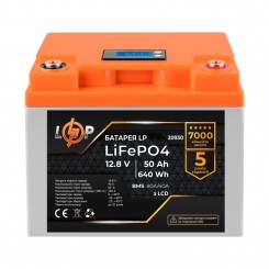 Літій-залізо-фосфатний (літій-ферумний) акумулятор LogicPower LP LiFePO4, LCD, BMS 80A/40А, 12 В 50 Ач