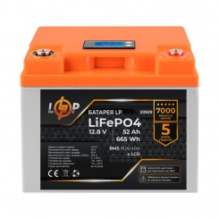 Літій-залізо-фосфатний (літій-ферумний) акумулятор LogicPower LP LiFePO4, LCD, BMS 80A/40А, 12 В 52 Аг