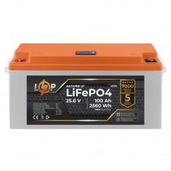 Литий-железо-фосфатный (литий-ферумный) аккумулятор LogicPower LP LiFePO4, LCD, BMS 150A/75A, 24 В 100 Ач для ИБП