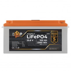 Літій-залізо-фосфатний (літій-ферумний) акумулятор LogicPower LP LiFePO4, LCD, BMS 150A/75А, 25.6 В 100 Аг