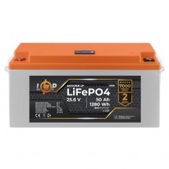 Літій-залізо-фосфатний (літій-ферумний) акумулятор LogicPower LP LiFePO4, LCD, BMS 80A/40А, 25.6 В 50 Аг