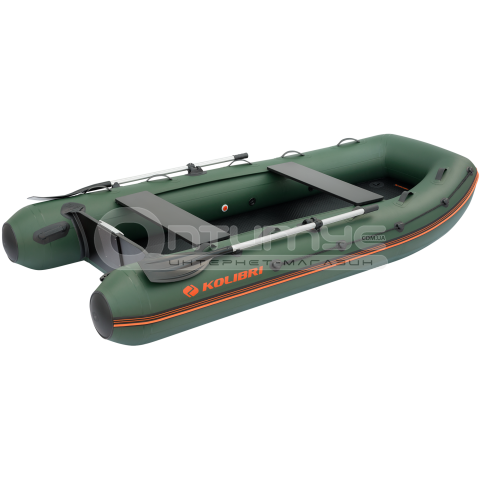 Надувний човен Kolibri KM-330XL зелена + Air-Deck
