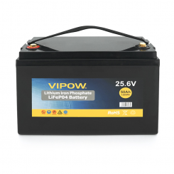 Літій-залізо-фосфатний (літій-ферумний) акумулятор Vipow LiFePO4 25.6 В 50 Аг, 3000 циклів