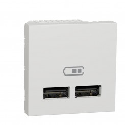 Розетка USB Schneider New Unica, 2 модулі, білий, NU341818