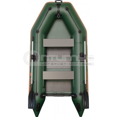 Надувная лодка Kolibri KM-245 зеленая + слань-коврик