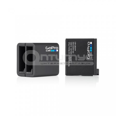 Акумулятор + Зарядний пристрій для підзарядки двох акумуляторів камер HERO 6 BLACK / HERO 5 BLACK