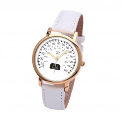 Наручний годинник TIA Спідометр, білий ремінець, золотистий корпус