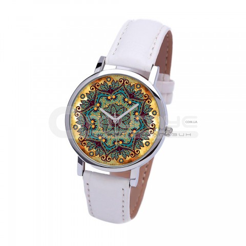 Наручные часы TIA Бохо дизайн, белый ремешок, серебристый корпус