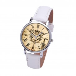 Наручний годинник TIA Вантажний стиль, білий ремінець, сріблястий корпус