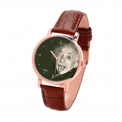 Наручний годинник TIA Ейнштейн, коричневий ремінець, корпус рожеве золото